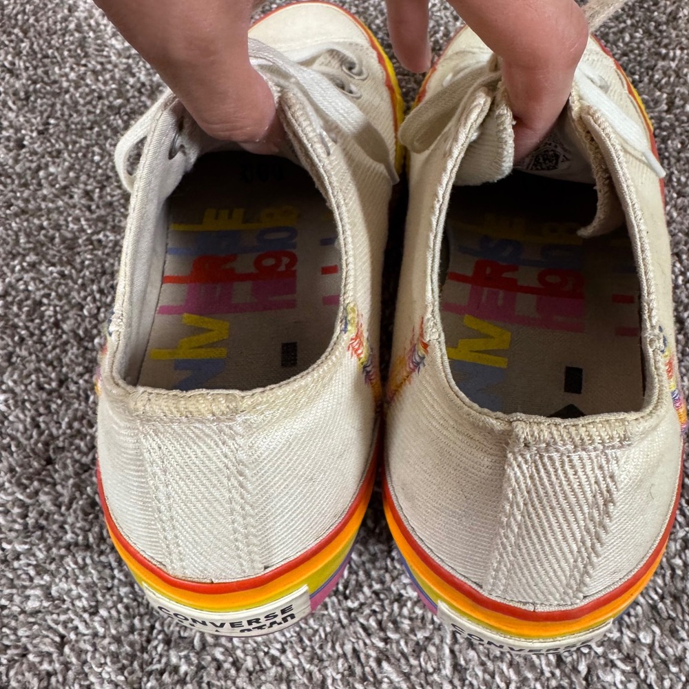 Converse Chuck Taylor All Star Lift Low Rainbow Pride Platform Sneakers 7.5 - Picture 7 of 10